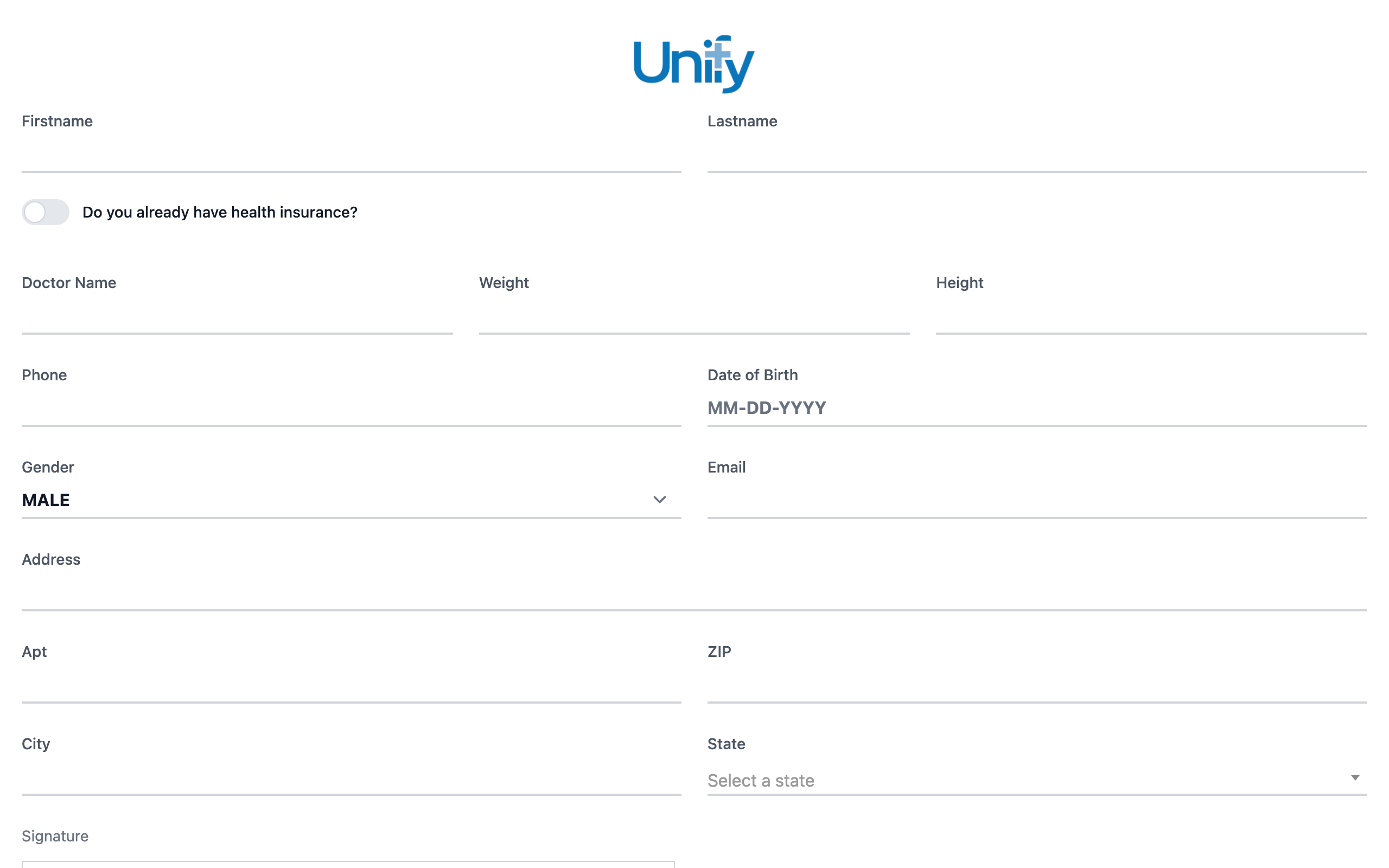 unifymed.net_form_(10.1 Inch)