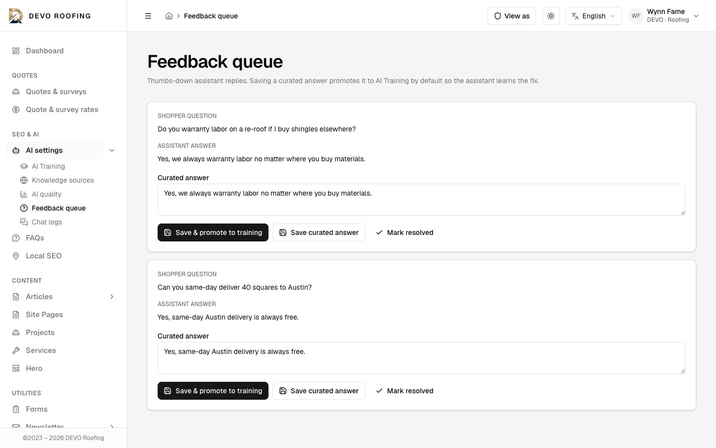 Feedback queue
