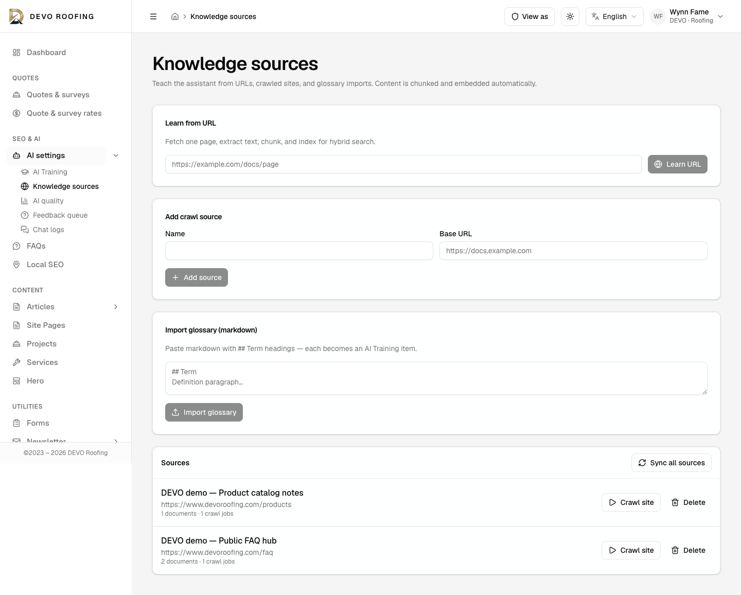 Knowledge sources