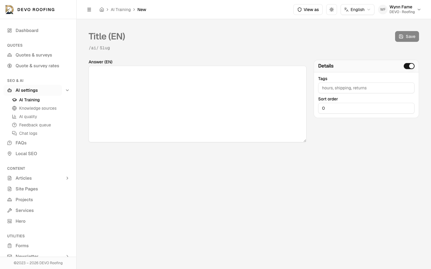 AI Training — New teaching