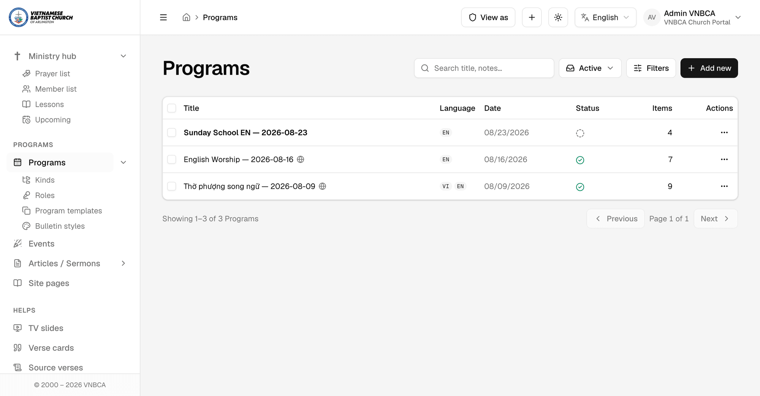 Programs